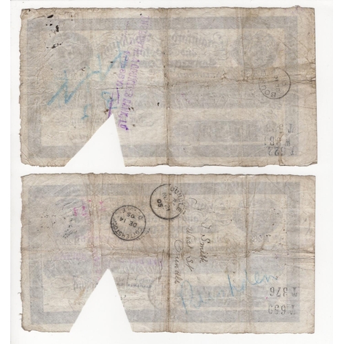 455 - Stamford Spalding & Boston Banking Company 5 Pounds (2) dated 1st September 1904, consecutively numb... 