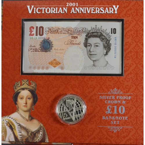 465 - Debden set C160, Queen Victoria Centenary End of Era issued 2001, comprising Lowther 10 Pounds VR10 ... 