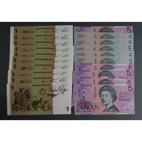 481 - Australia (20), 1 Dollar issued 1983 (10) signed Johnston & Stone (TBB B210g, Pick42d), 5 Pounds iss... 