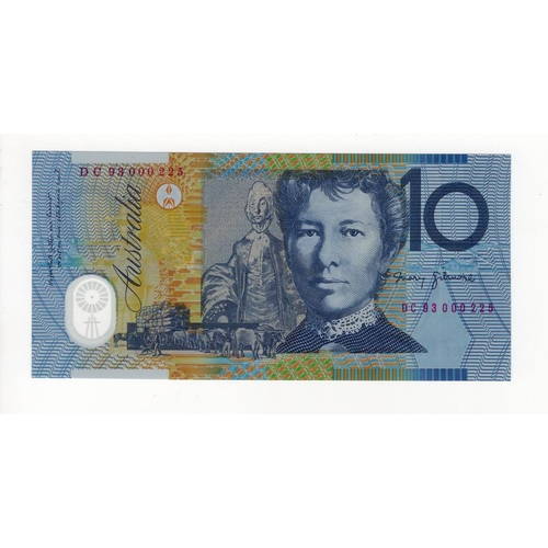 485 - Australia 10 Dollars dated 1st November 1993, scarce issue with serial number in red ink and date pr... 