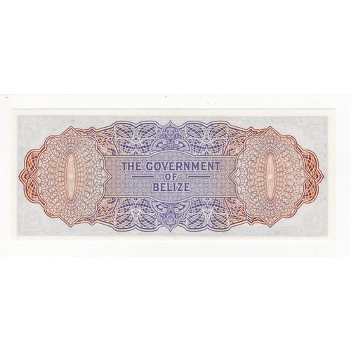 505 - Belize 2 Dollars dated 1st June 1975, Queen Elizabeth II portrait at right, serial B/1 249911 (TBB B... 