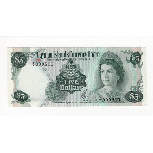 539 - Cayman Islands 5 Dollars dated 1971 (issued 1972), scarce 'Z/1' prefix REPLACEMENT note with LOW num... 