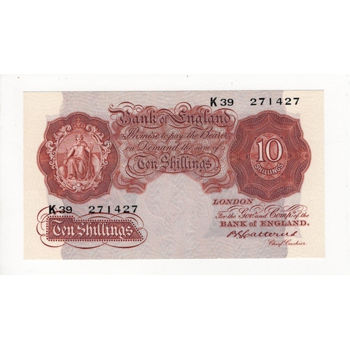 65 - Catterns 10 Shillings issued 1930, LAST SERIES serial K39 271427 (B223, Pick362b) Uncirculated and r... 