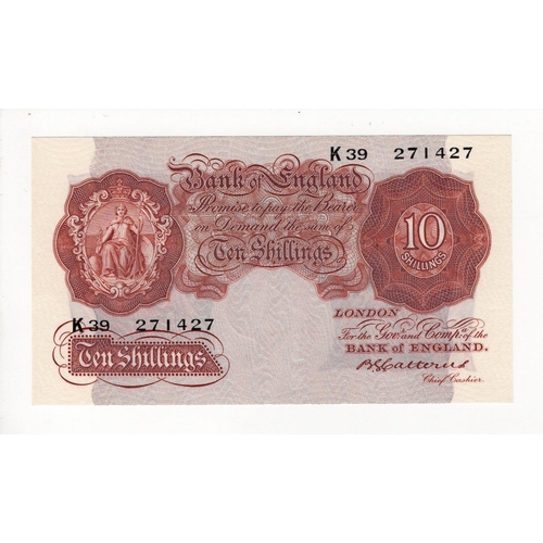 65 - Catterns 10 Shillings issued 1930, LAST SERIES serial K39 271427 (B223, Pick362b) Uncirculated and r... 