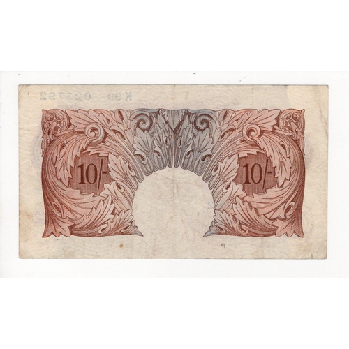 66 - Catterns 10 Shillings issued 1930, very rare LAST RUN 'K99' prefix, serial K99 023792 (B223, Pick362... 