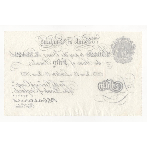 68 - Catterns BERNHARD note, 50 Pounds dated 15th June 1933, serial 50/N 38429 (B231 for type) paper crin... 