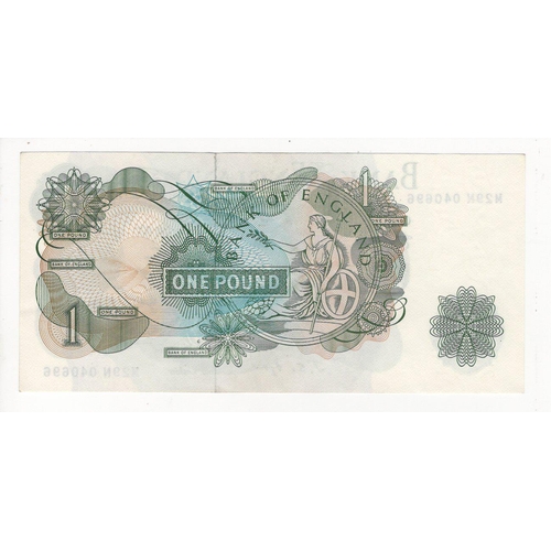 76 - Fforde 1 Pound issued 1967, scarce FIRST RUN REPLACEMENT note 'M29N' prefix, serial M29N 040696 (B30... 