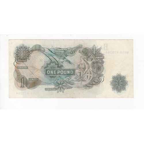 80 - Fforde 1 Pound issued 1967, very rare FIRST RUN REPLACEMENT note 'M09R' prefix, serial M09R 473264 (... 