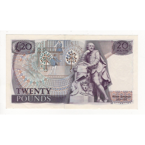 86 - Fforde 20 Pounds issued 1970, very rare FIRST RUN 'A01' prefix, serial A01 539666 (B318, Pick380a) E... 