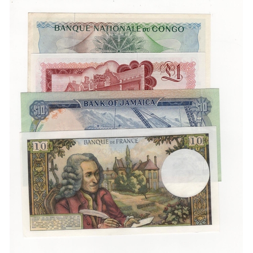 902 - World (4), Congo Democratic Republic 50 Francs dated 1st June 1962 EF, Jamaica 10 Dollars issued 197... 