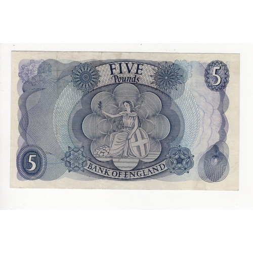 94 - Fforde 5 Pounds issued 1967, very rare FIRST RUN '01A' prefix, serial 01A 482818 (B314, Pick375b) pr... 