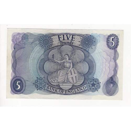 95 - Fforde 5 Pounds issued 1967, very rare FIRST RUN 'R20' prefix, serial R20 692722 (B312, Pick375b) ab... 