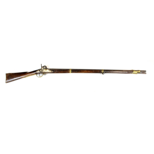 1054 - Russian scarce Crimean War musket converted from flintlock with 41½ inch barrel, Russian crest to th... 