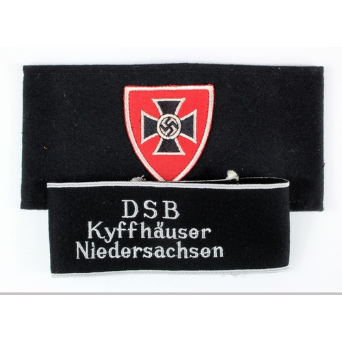 1469 - German kyffhauser veterans armband with one other veterans arm band.