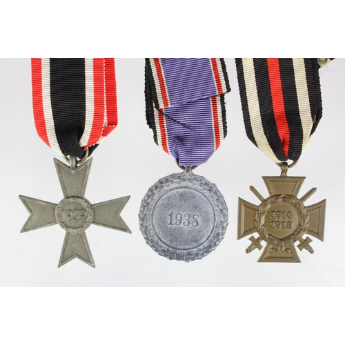 1474 - German Luftshutz medal, War Merit cross without swords, German Cross of Honour with swords.