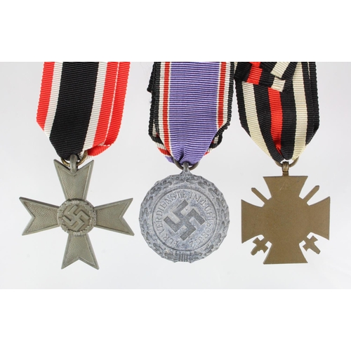 1474 - German Luftshutz medal, War Merit cross without swords, German Cross of Honour with swords.