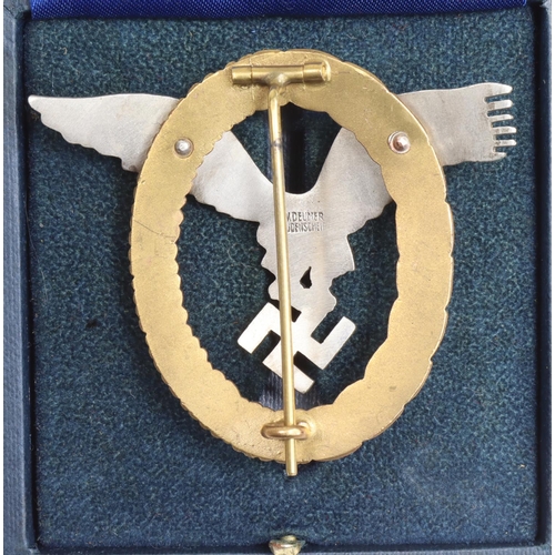 1478 - German Luftwaffe Combined Pilot / Observers badge with Deumer maker mark, in fitted / titled box