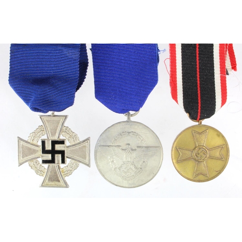 1488 - German medals 25 Years Faithful Service, 8 Years Police & Merit medal