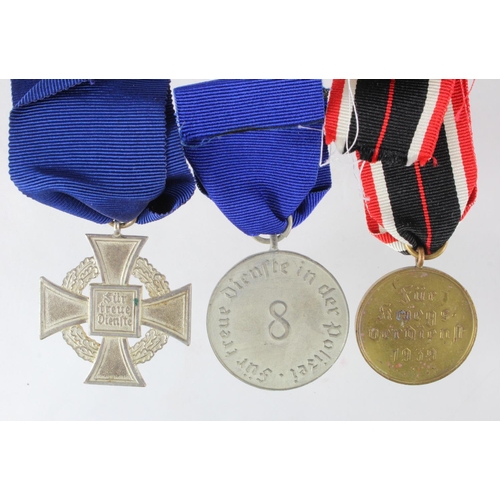 1488 - German medals 25 Years Faithful Service, 8 Years Police & Merit medal