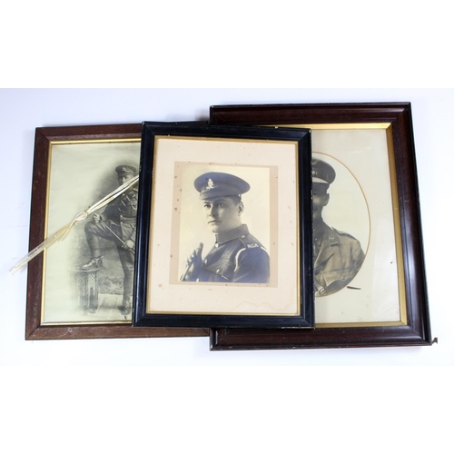 1956 - WW1 Officers framed photo Manchester Regiment with two other framed photos.