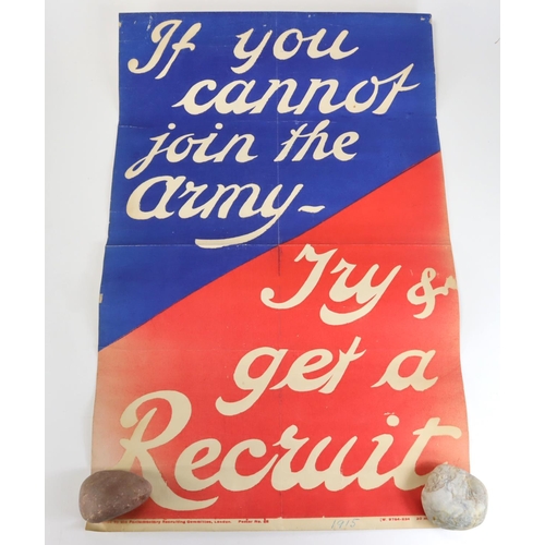 1958 - WW1 original British 1915 Parliamentary Recruitment Committee poster No 32, printed by Haycock-Cadle... 