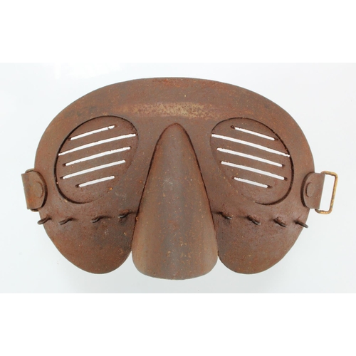 1962 - WW1 Relic British Anti Splatter Mask Dated 1917. Worn by tank crew.