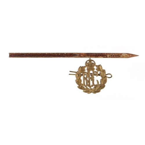 1963 - WW1 RFC flechette dart with RFC hat badge.