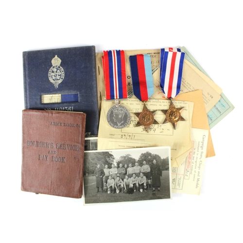 1969 - WW2 - 1939-45 Star, F & G Star, War Medal group with good selection of original service documents, p... 