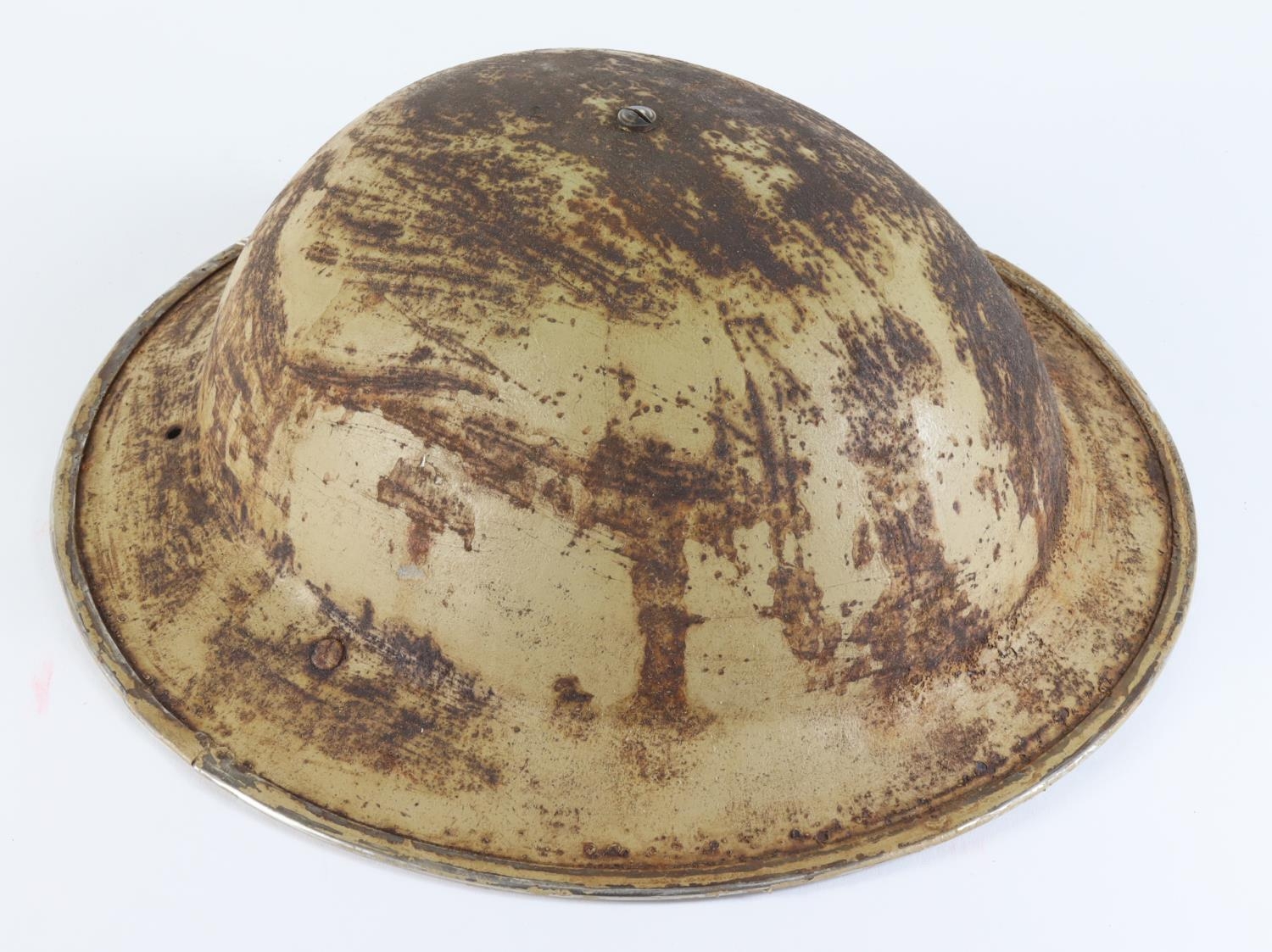 WW2 South African Brodie Helmet and liner dated 1939. The holes at