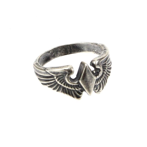 2002 - WW2 US Womans Air force Service Pilots (W.A.S.P) Silver ring (acid tested for silver). UK size O - ... 