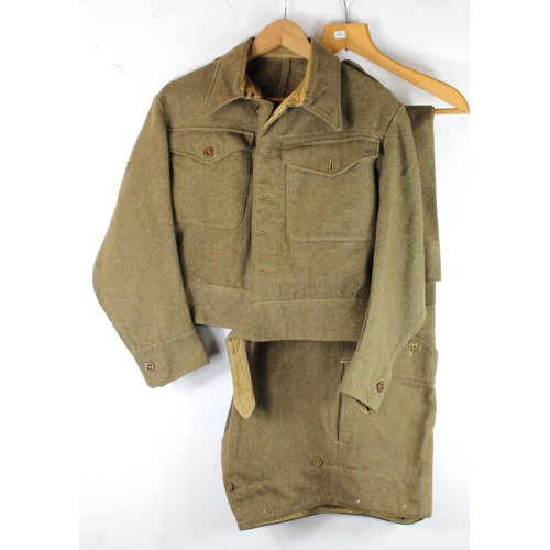 2003 - WW2, 1940 pattern battle dress blouse and trousers to a Lieut in the RAPC complete with original tit... 