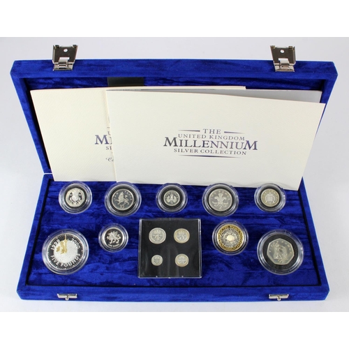 217 - Proof Set 2000, the thirteen coin set with the Maundy Money. all struck in silver aFDC - FDC (some s... 