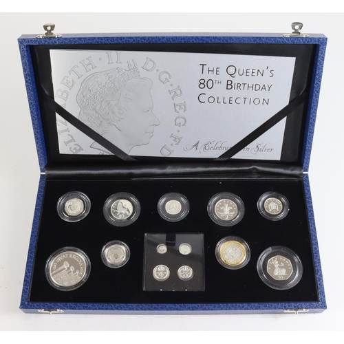 220 - Proof Set 2006, the thirteen coin set with the Maundy Money. all struck in silver FDC (some slight t... 