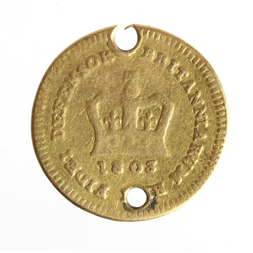 46 - Third-Guinea 1803 double-holed Fair, 2.60g