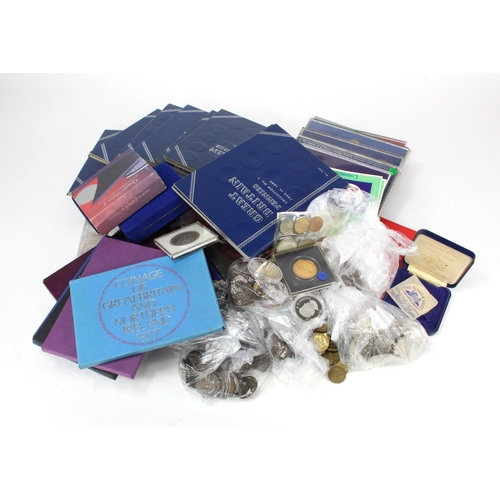 529 - Mixed assortment of GB & World, includes flat pack proof sets, Silver proof medallions, Whitman fold... 