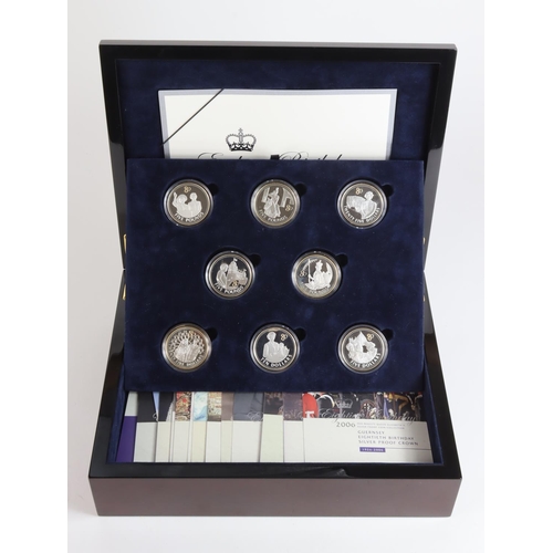 533 - Queen Elizabeth II Eightieth Birthday Collection. The 16 coin set of Silver Crown sized coins from a... 