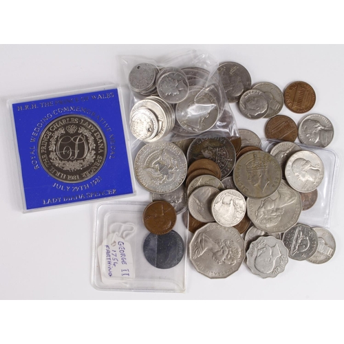 553 - World Coins (70) 18th-20thC assortment including 155g mixed silver, also USA coins noted Indian Head... 