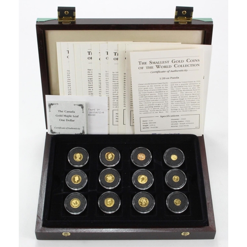 570 - Worlds Smallest gold coin series (12) includes Canada, China, Australia etc. BU/aFDC some with sligh... 