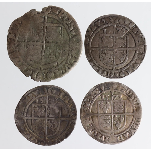 632 - Elizabeth I silver (4): 1x Shilling and 3x Sixpences 1572-75, Fair to Fine, some cracks, one tooled.