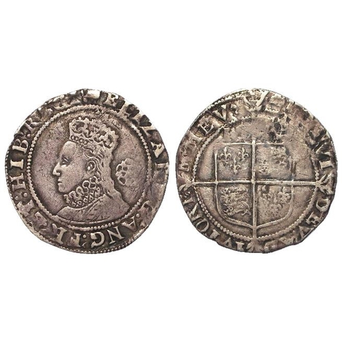 635 - Elizabeth I silver sixpence, Sixth Issue 1582-1600, mm. Woolpack 1594-1596, Spink 2578B, small area ... 