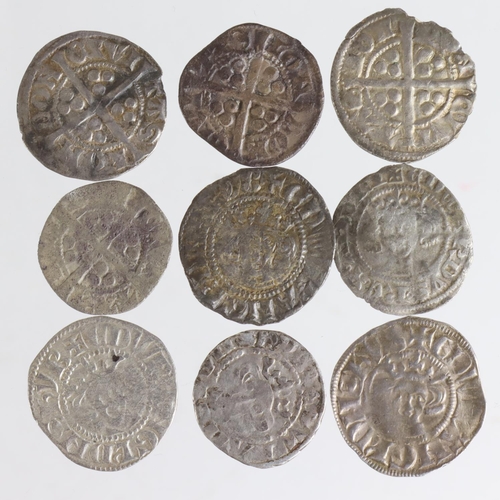 642 - English Hammered silver Pennies (9) 'Edwards' various, mixed grade.