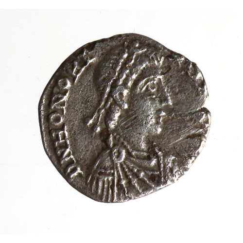 704 - Roman Imperial, Honorius AR Siliqua, 1.25g, porous nVF