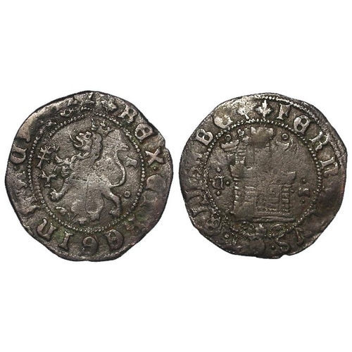 727 - Spain, billon Two Maravedis of Ferdinand & Isabella, 1469-1504, GF for type, some porosity.