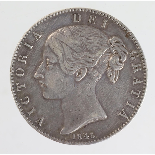 97 - Crown 1845 cinquefoils, S.3882, lightly toned VF, some hairlines.