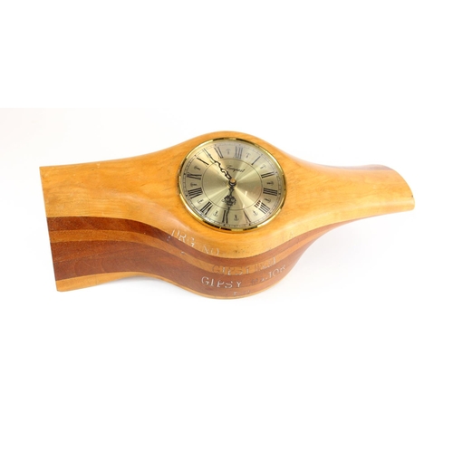 1023 - Vintage wooden Propeller with modern clock. Propeller etched D6  4 P4  11 MAR/35 AC36237 and ... 