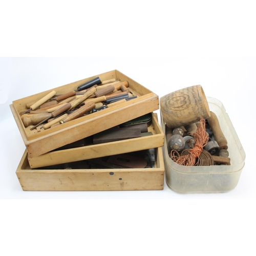 1027 - Wood carving interest. A collection of wood carving tools, etc., many handmade by the original owner... 