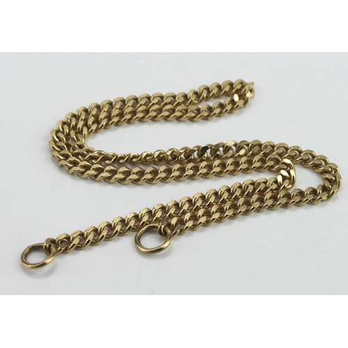 126 - Yellow metal (tests as 9ct) chain, Approx 28cm (missing clasp). Weight 9.7g