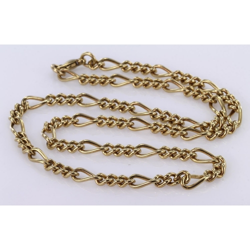 136 - 9ct Gold Figaro Necklace 20 inch length weight 35.8g