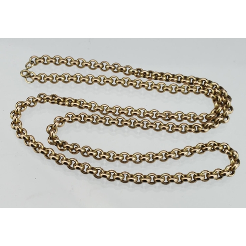 141 - 9ct yellow gold belcher link necklace with bolt ring clasp, length 60cm, weight 18.8g