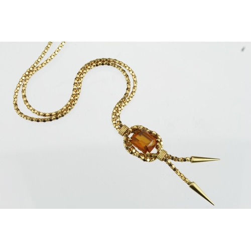 162 - 18ct yellow gold lariat style 